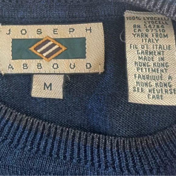 Joseph Abboud Men Sweater Size Medium Blue Long Sleeve Crew Neck Regular Fit - Picture 3 of 8